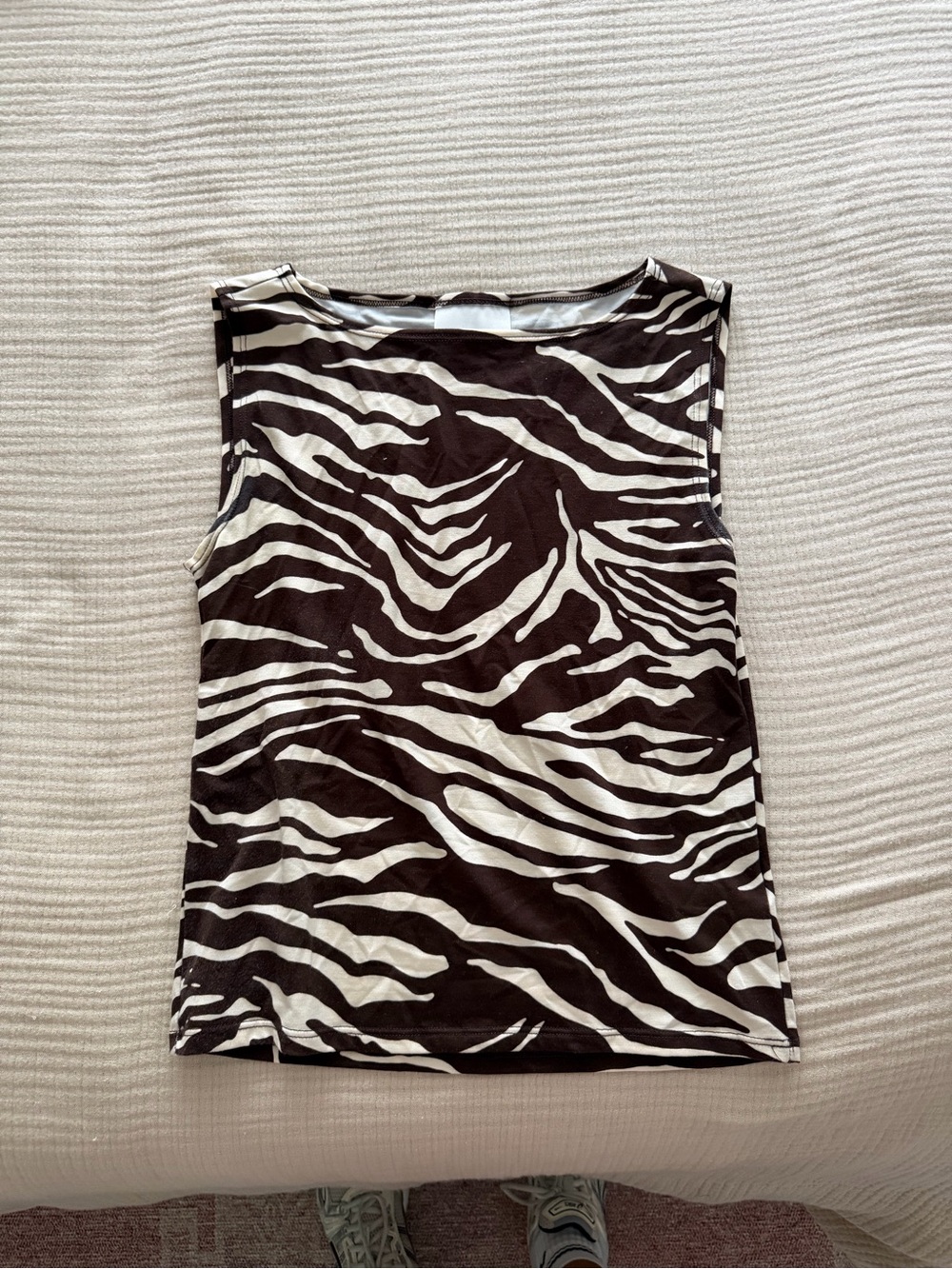 Reformation Black and White Zebra Print Sleeveless Top